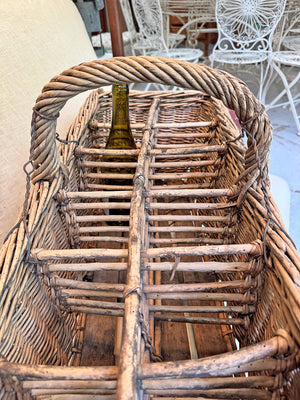 12 bottle wicker basket