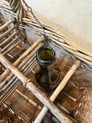 12 bottle wicker basket