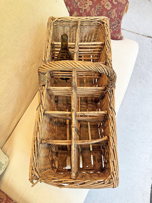 12 bottle wicker basket
