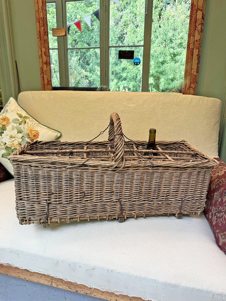 12 bottle wicker basket