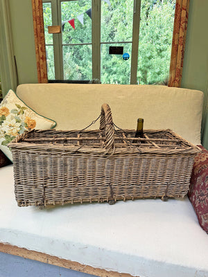 12 bottle wicker basket