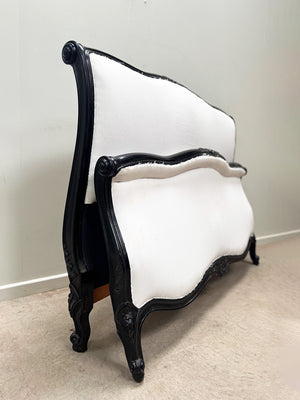 Louis XV ebonised double bed