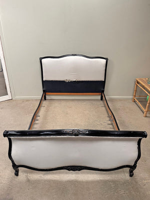 Louis XV ebonised double bed