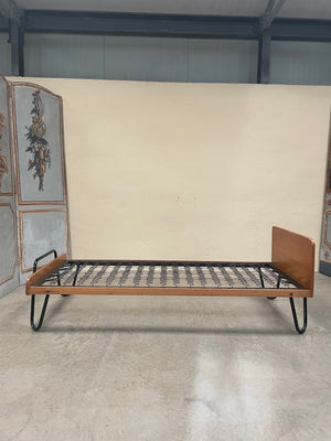 Mid century single bed by Jacques Hitier 'as is'