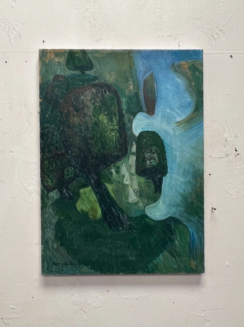 Surrealist oil on board