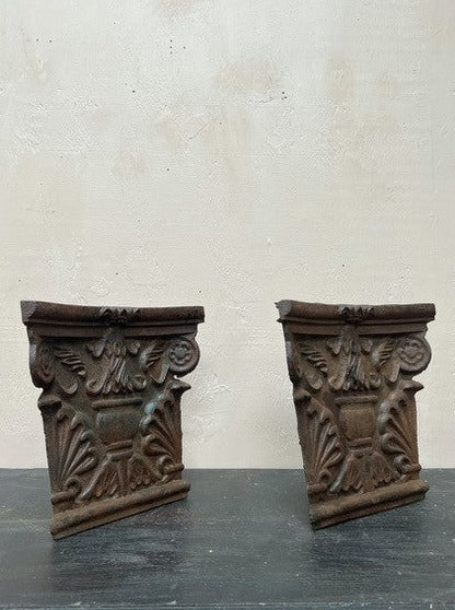 Pair of cast iron plaques