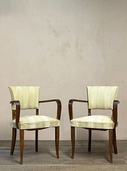 Pair of bridge chairs No.2 'as is' (or £1,200 re-upholstered, ex. fabric)