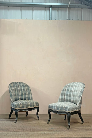 Pair of Napoleon III slipper chairs 'as is'