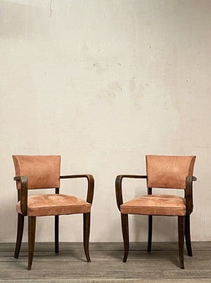 Pair of bridge chairs No.1  'as is' (or £1,200 re-upholstered, ex. fabric)