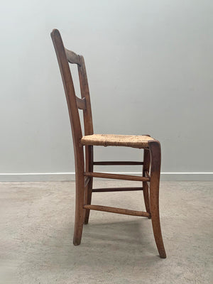 Walnut chairs with rush seats (each)
