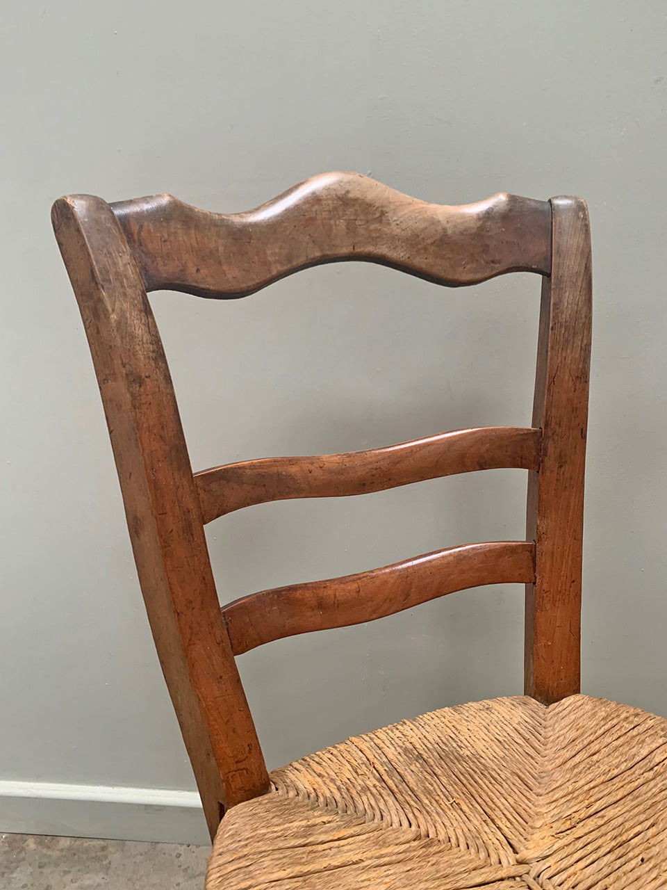 Walnut chairs with rush seats (each)