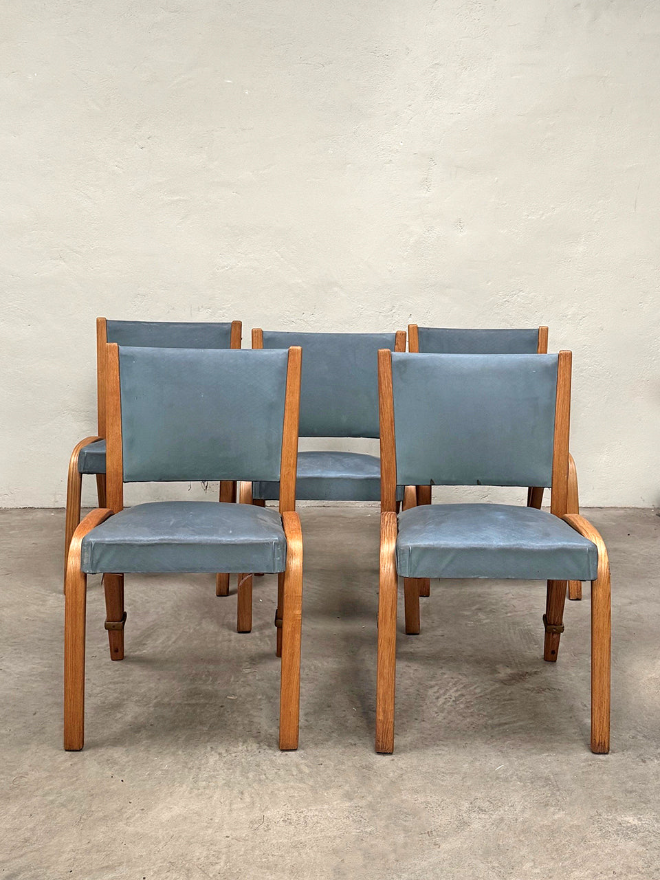 Set of 5 mid century chairs