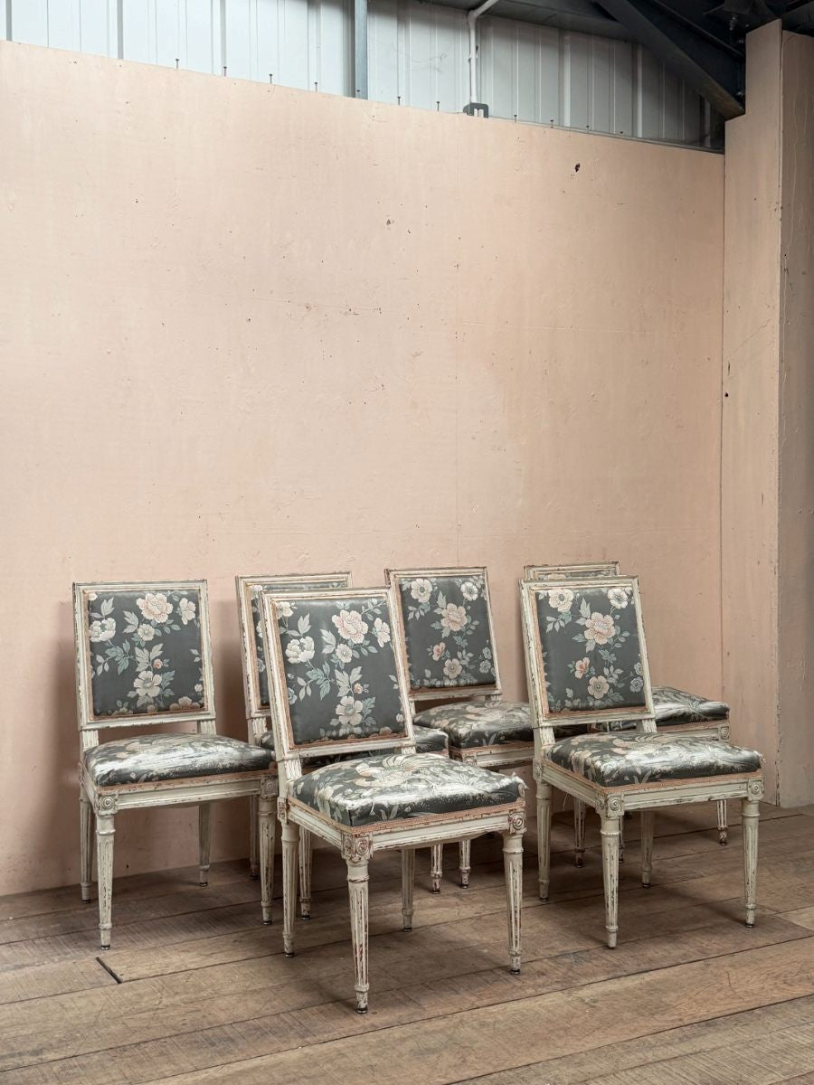 Set of 6 Louis XVI dining chairs