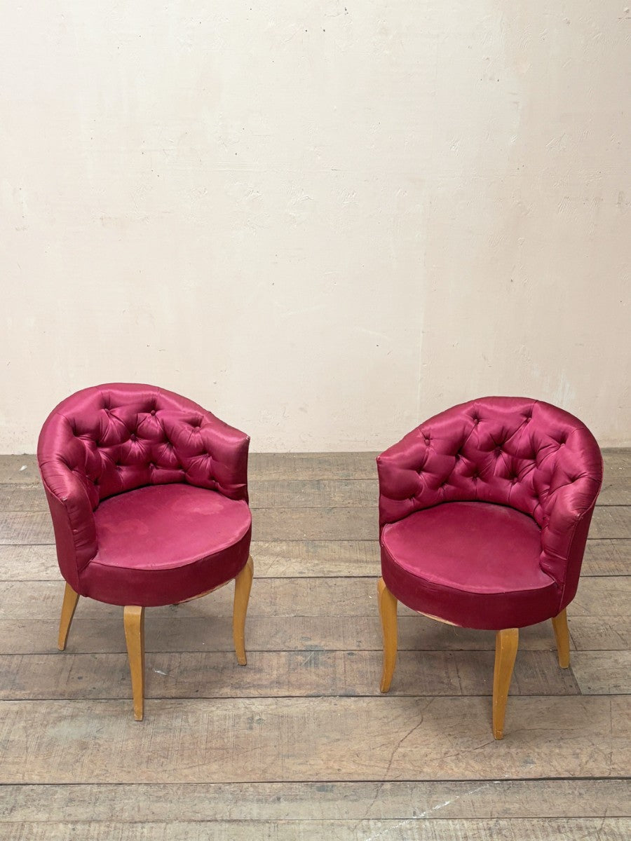 Pair of boudoir chairs 'as is'
