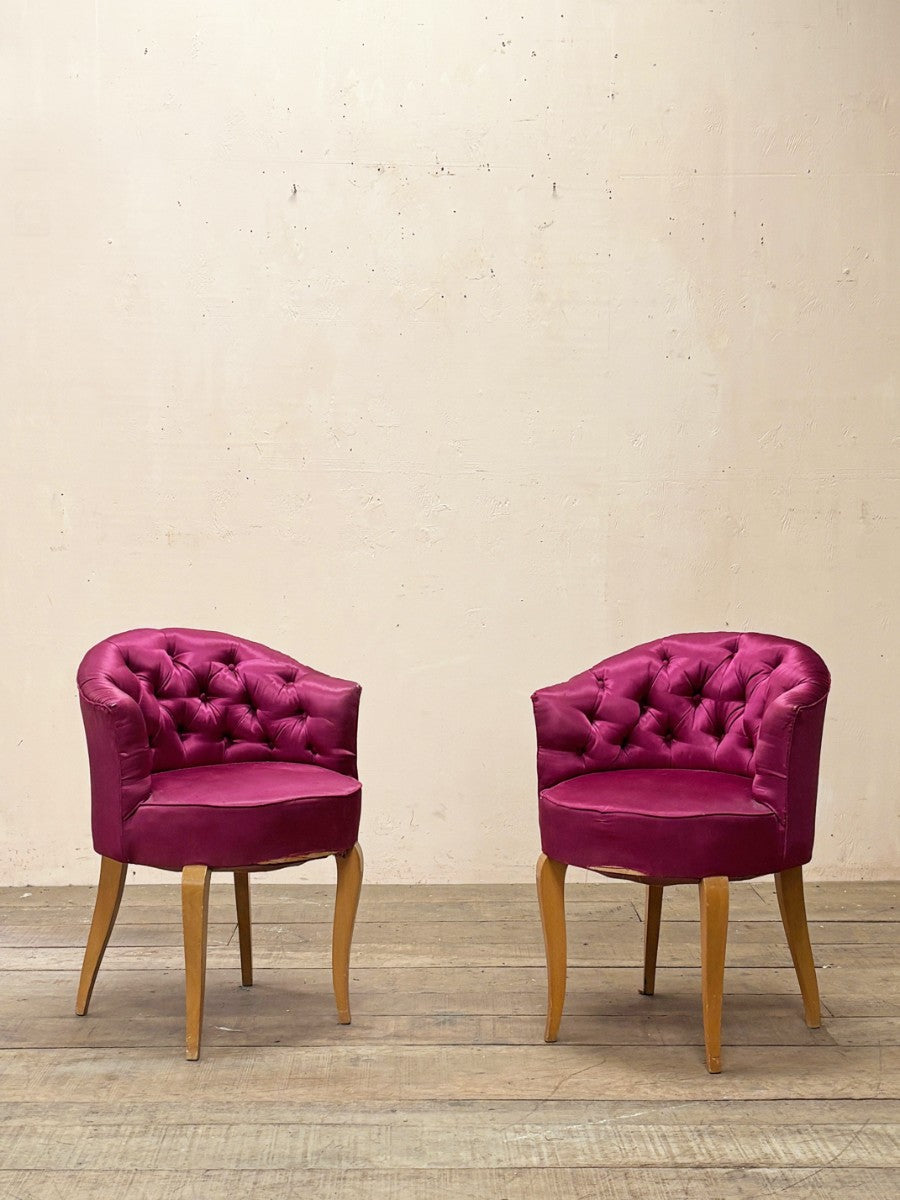 Pair of boudoir chairs 'as is'