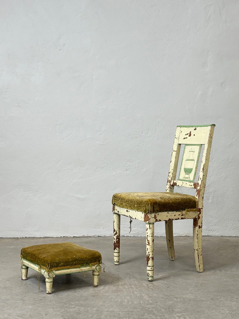 Directoire period chair and stool