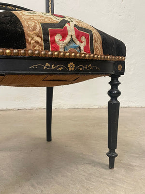 Gilded ebonised chair