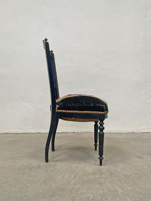 Gilded ebonised chair