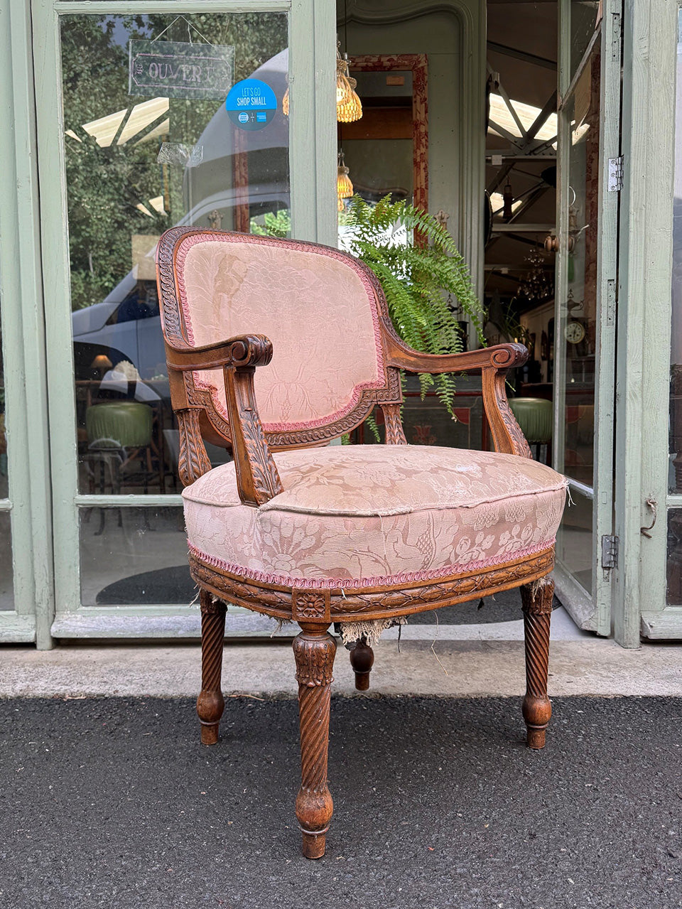Louis Philippe carved walnut chair