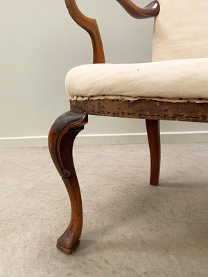 Regency open arm chair for re-upholstery 'as is'