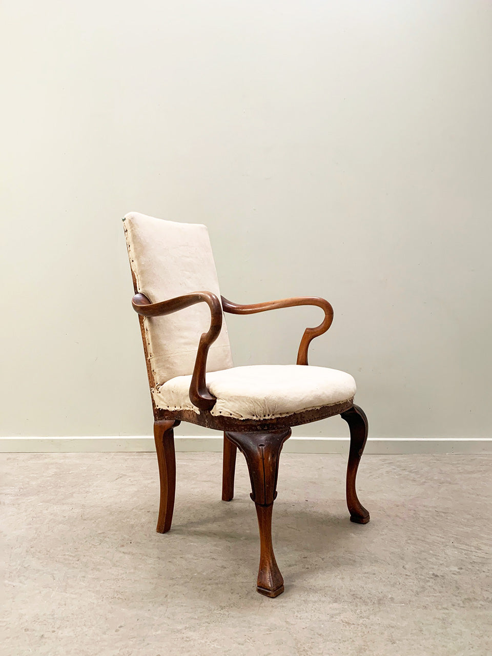 Regency open arm chair for re-upholstery 'as is'