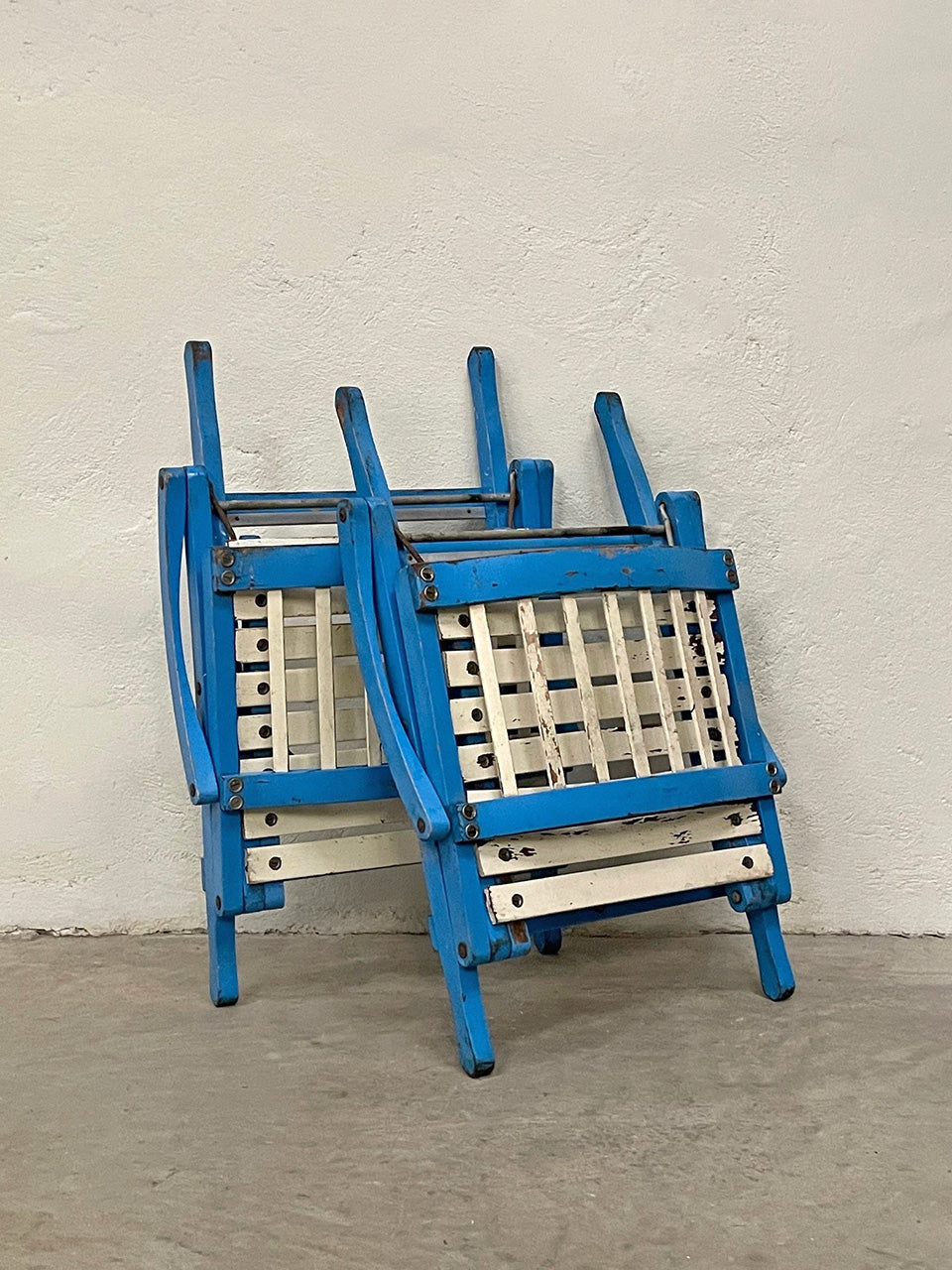 Pair of folding Italian chairs