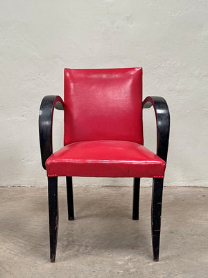 Pair of bridge chairs with ebonised frames