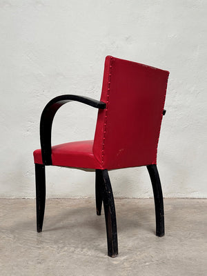 Pair of bridge chairs with ebonised frames