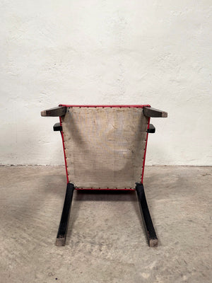 Pair of bridge chairs with ebonised frames