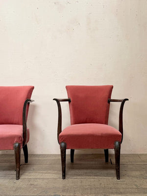 Pair of 1950's open armchairs