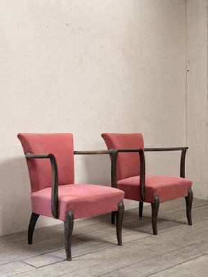 Pair of 1950's open armchairs