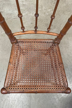 Pair cane seat chairs