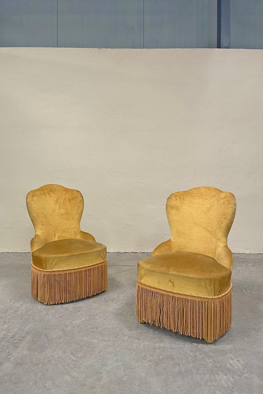 Pair of chauffeuse chairs 'as is' (Reserved)