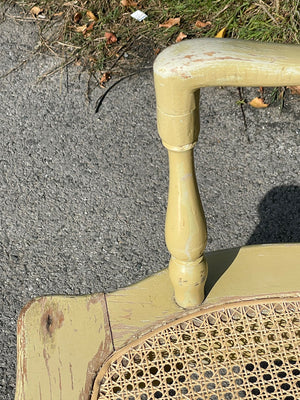 Pair of cream cane seat chairs