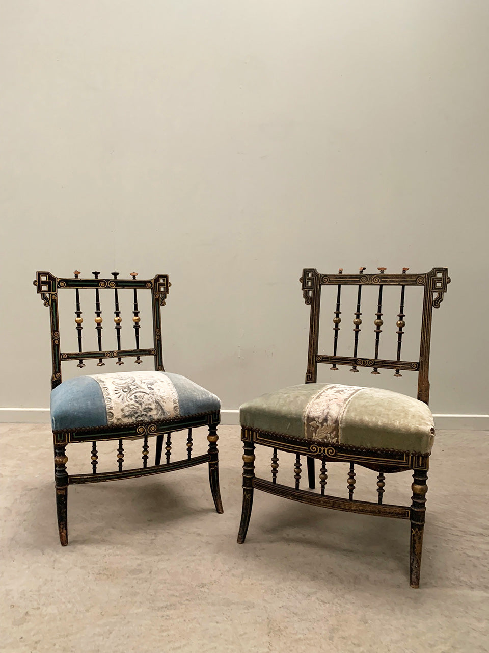 Pair of low salon chairs