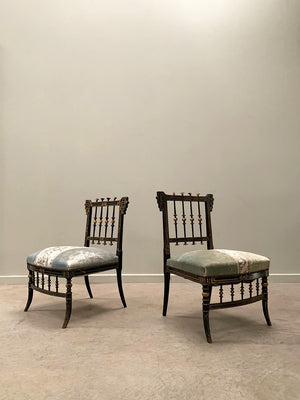 Pair of low salon chairs