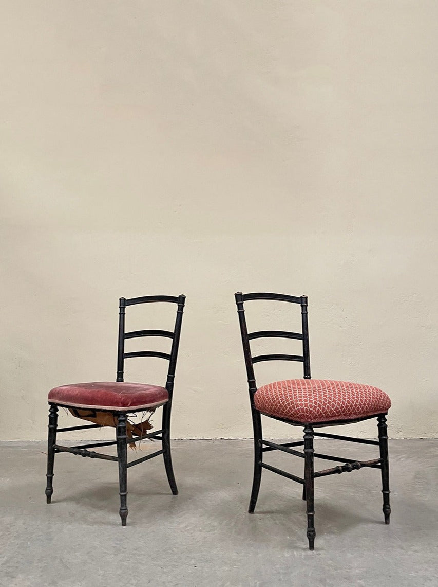 Pair of ebonised chairs (Reserved)
