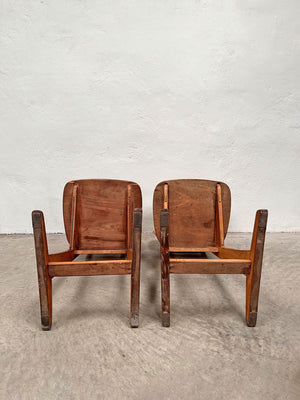 Pair of Mid century wooden chairs