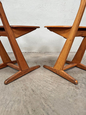 Pair of Mid century wooden chairs