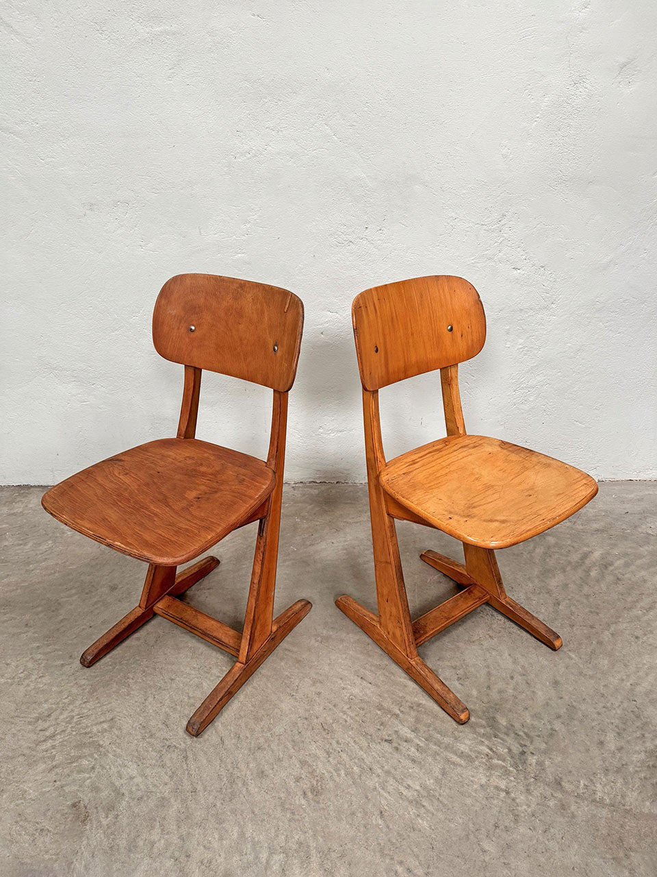 Pair of Mid century wooden chairs
