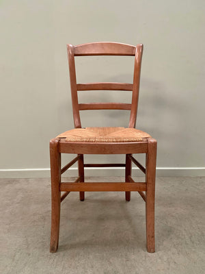 Near pair of rush seat chairs (each)