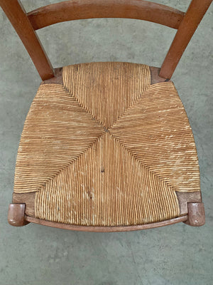 Near pair of rush seat chairs (each)