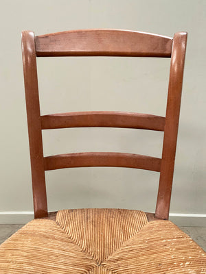 Near pair of rush seat chairs (each)