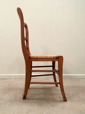 Near pair of rush seat chairs (each)