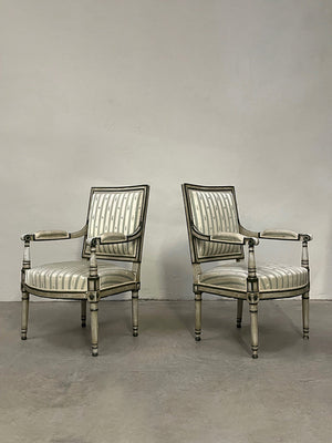 Pair of upholstered salon chairs