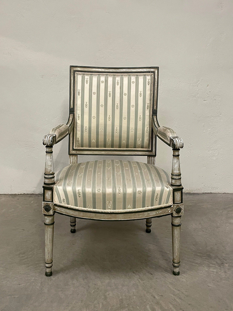 Pair of upholstered salon chairs