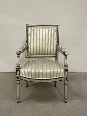 Pair of upholstered salon chairs