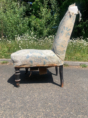 Pair of slipper chairs (Re-upholstered, ex. fabric)