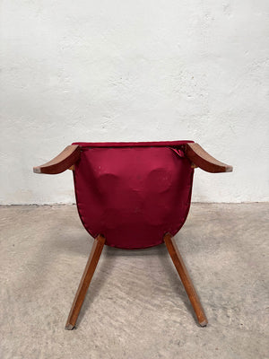 Pair of velvet buttoned bridge chairs