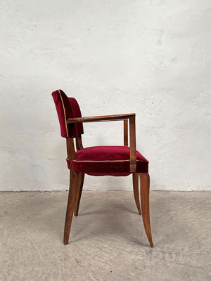 Pair of velvet buttoned bridge chairs